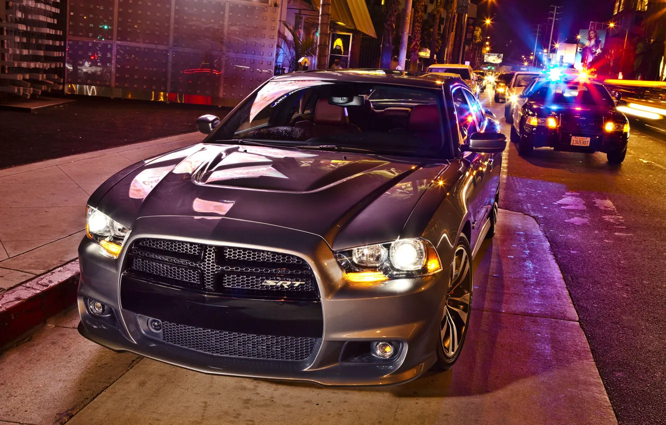 Photo wallpaper Dodge, SRT8, Car, 2012, Charger, Street, SRT, Silver