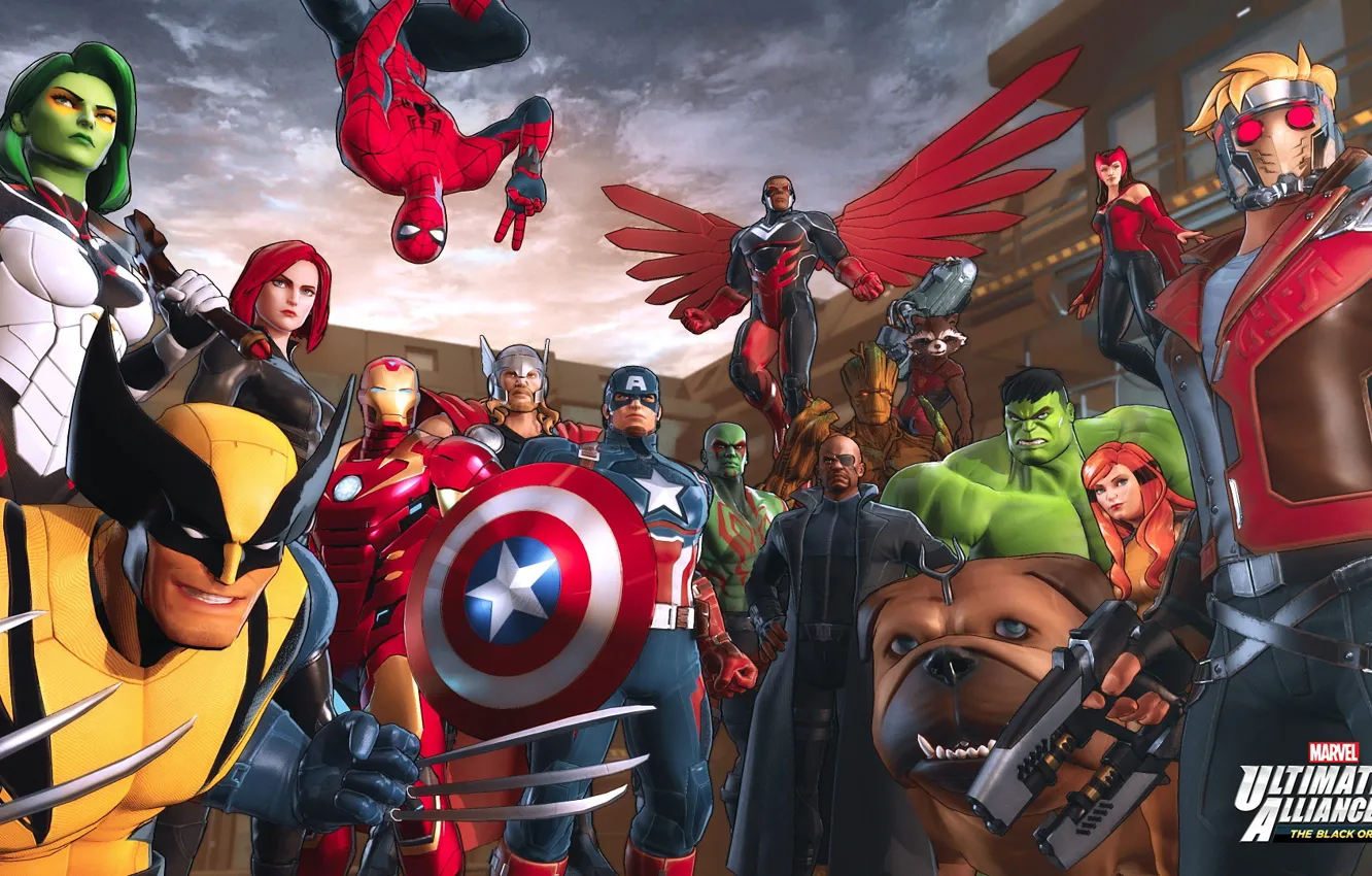Photo wallpaper Hulk, Wolverine, X-Men, Marvel, Falcon, Iron man, Thor, Captain america