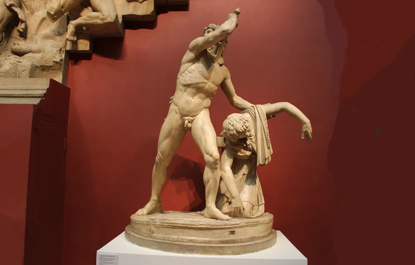 Photo wallpaper woman, Moscow, male, statue, sculpture, Nude, two, cast