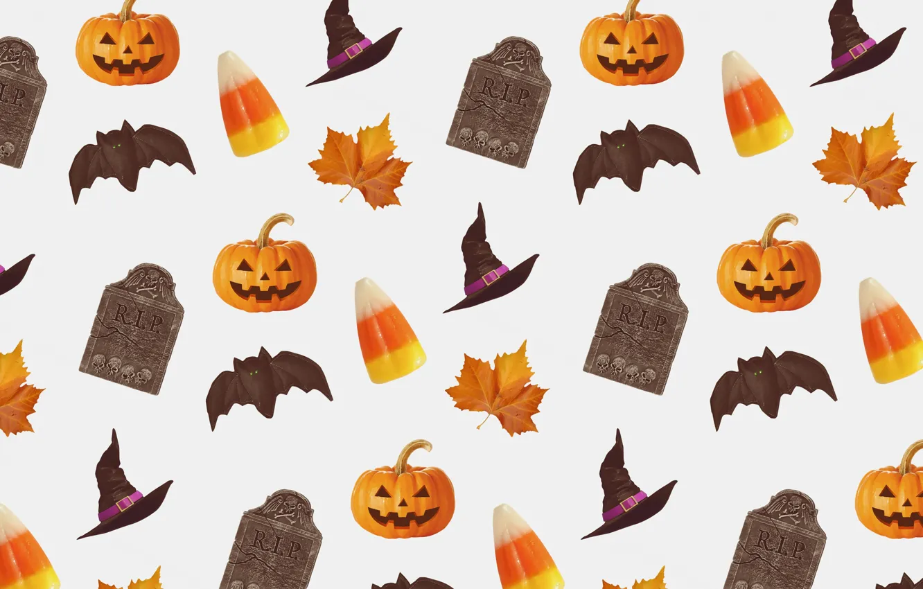 Photo wallpaper holiday, hat, Halloween, pumpkin