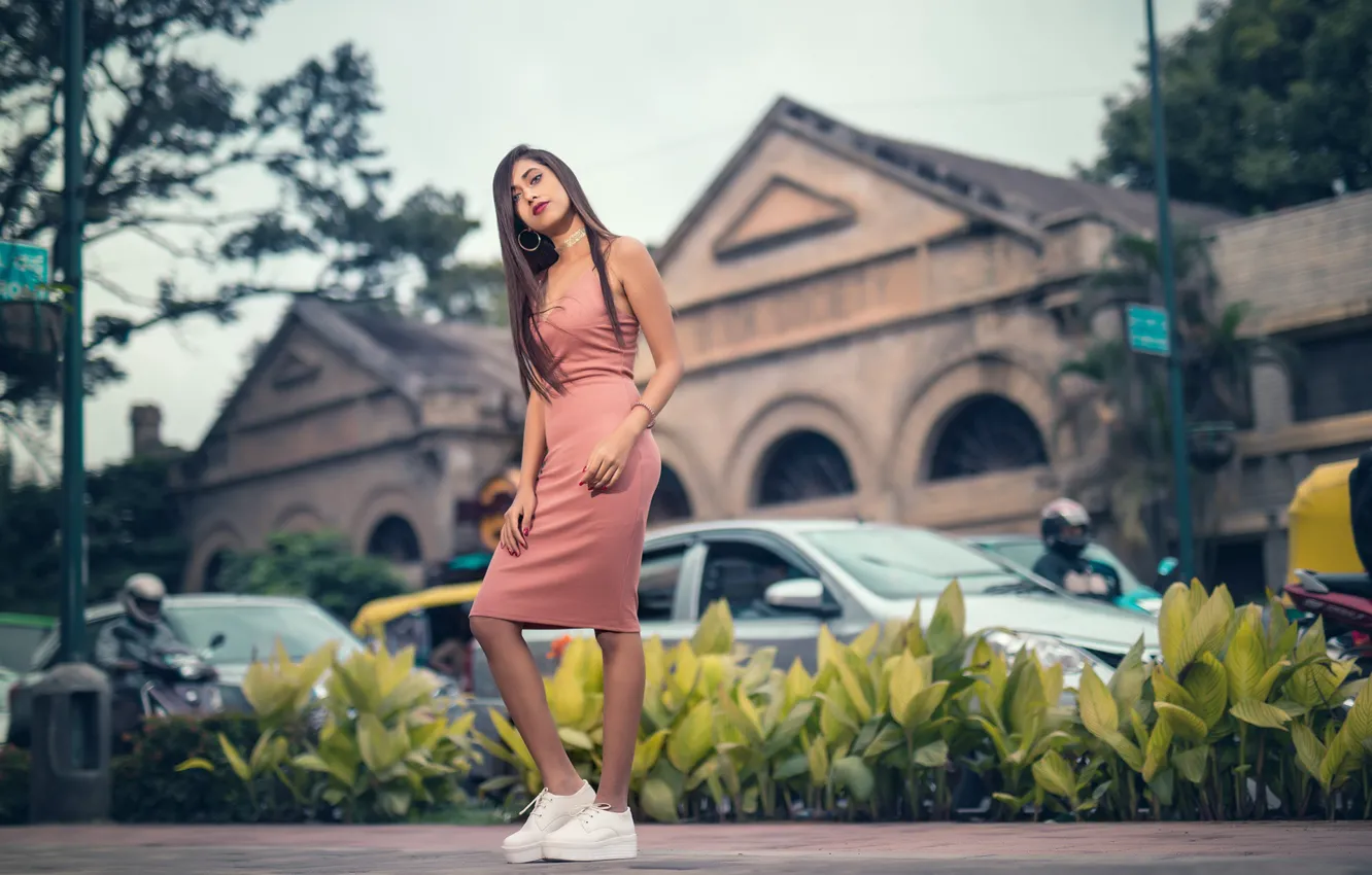 Photo wallpaper girl, hot, sexy, legs, eyes, smile, beautiful, figure