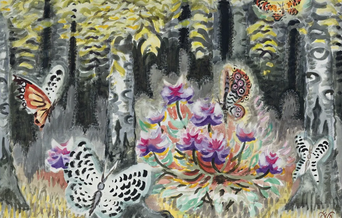 Photo wallpaper 1962, A Dream of Butterflies, Charles Ephraim Burchfield