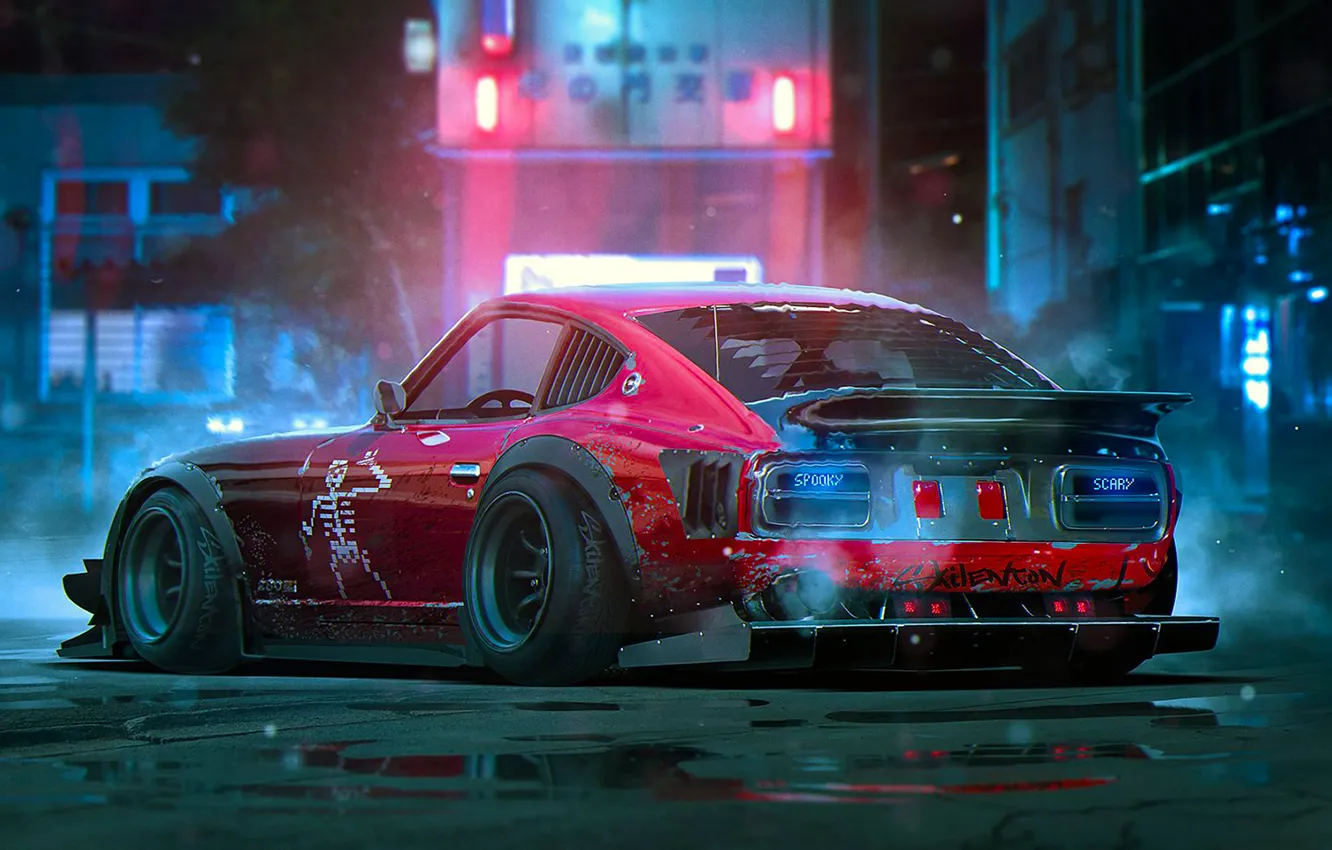 Photo wallpaper Red, Tuning, Future, 280Z, by Khyzyl Saleem, Dutsun, Skilenton