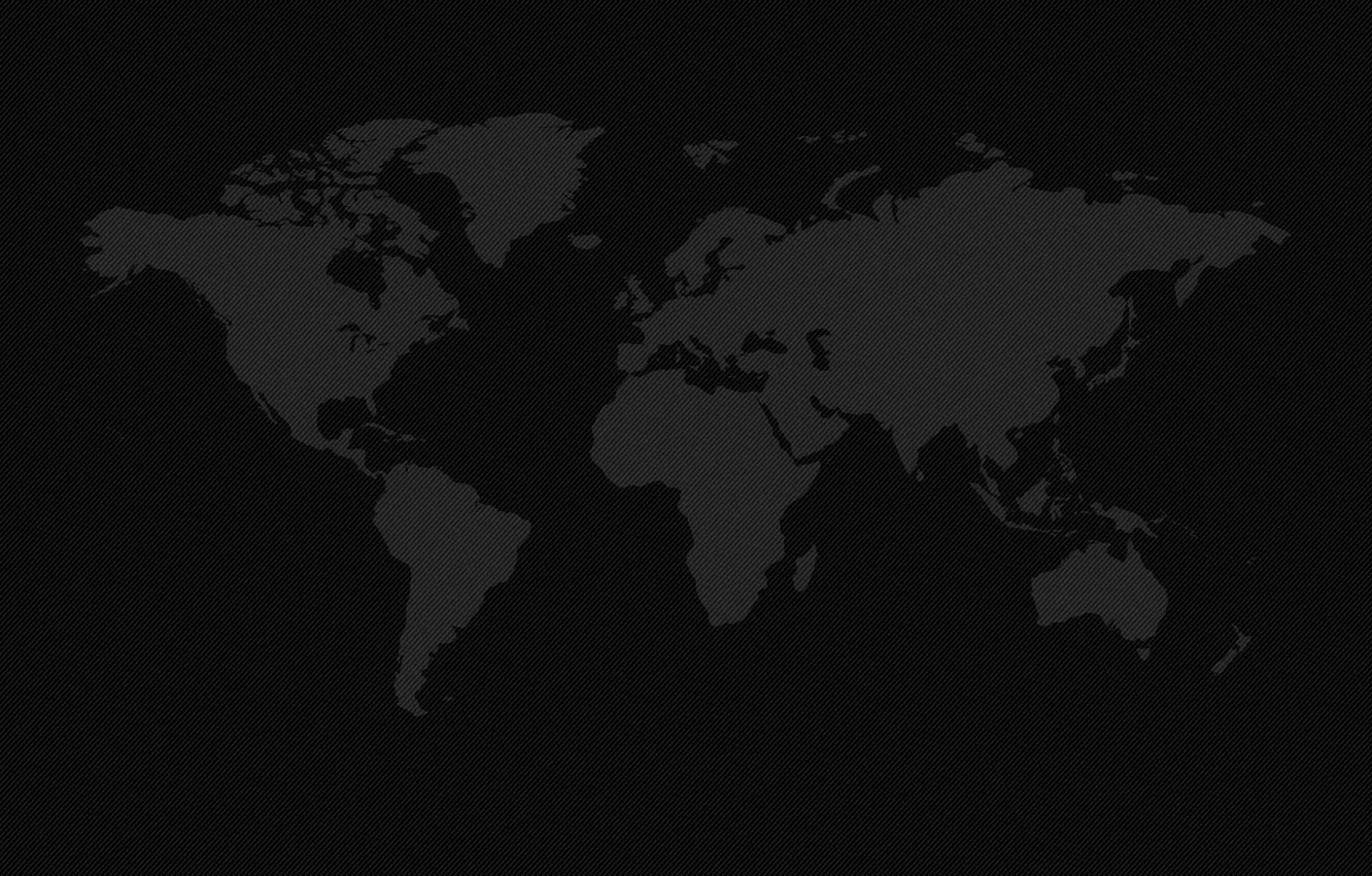 Photo wallpaper earth, black background, world map, continents