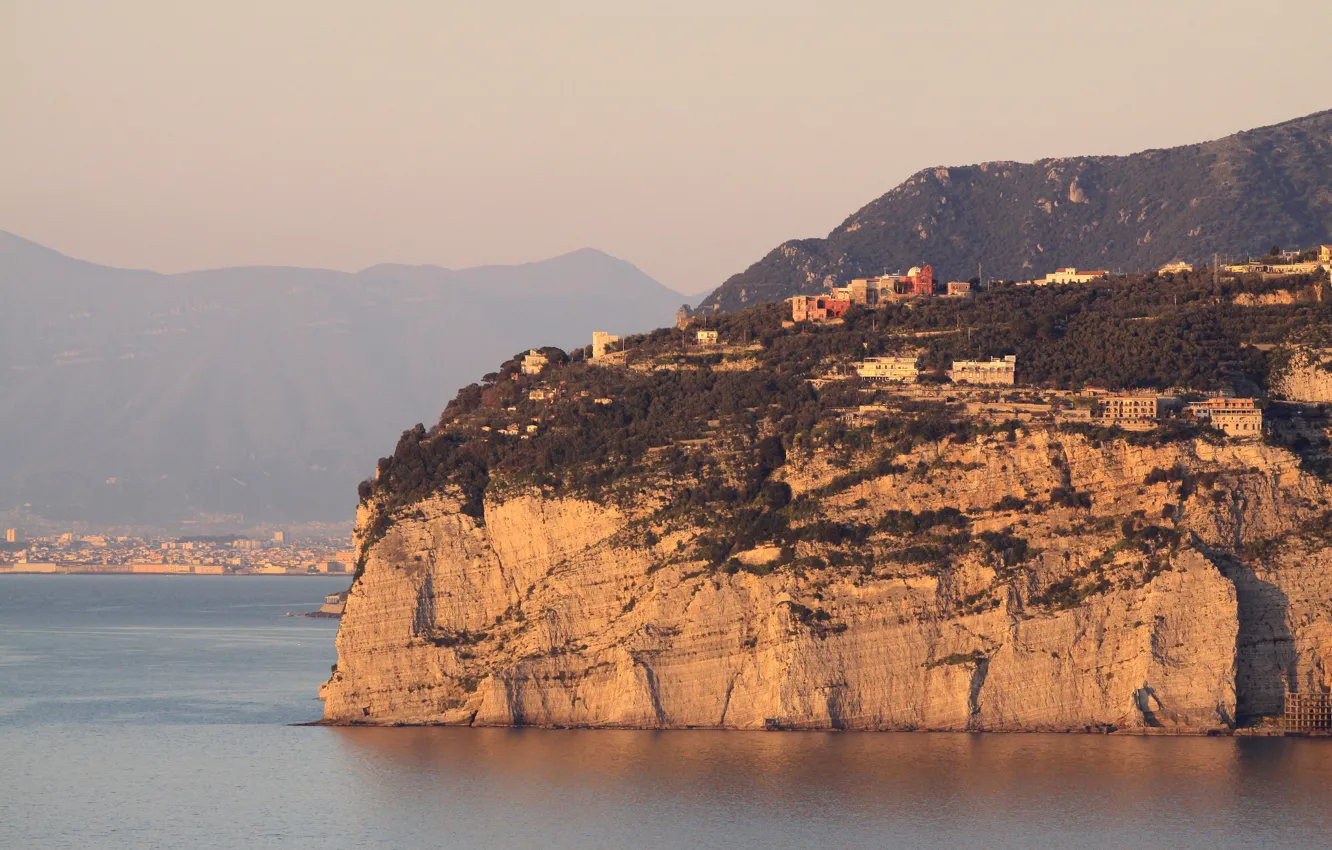 Photo wallpaper Italy, Campania, bay, Naples, Sorrento, cliffs
