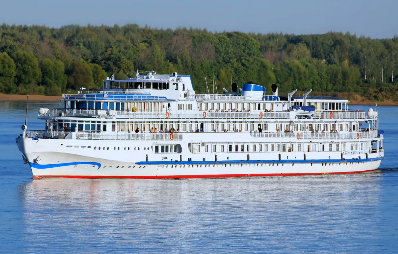 Photo wallpaper ship, cruise liner, river