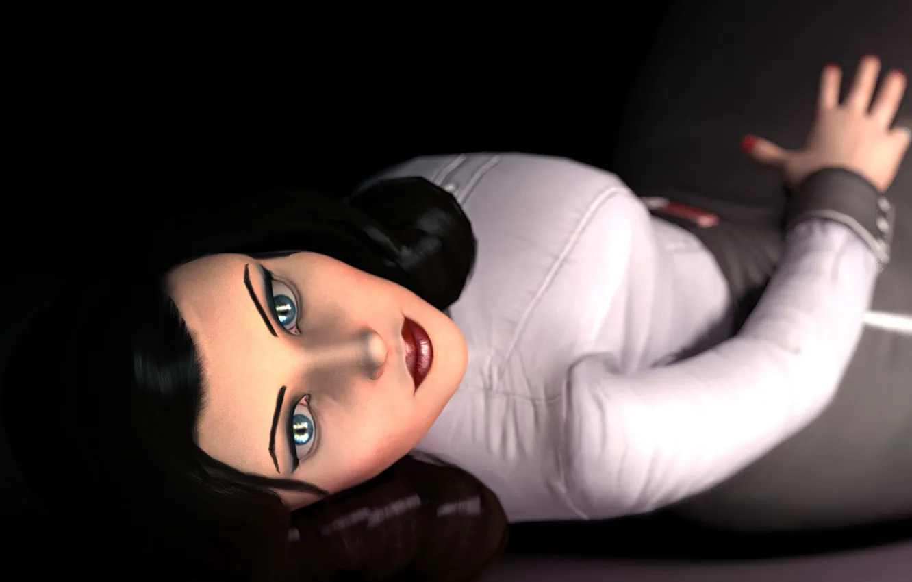 Photo wallpaper look, hair, blue eyes, BioShock Infinite, Elizabeth