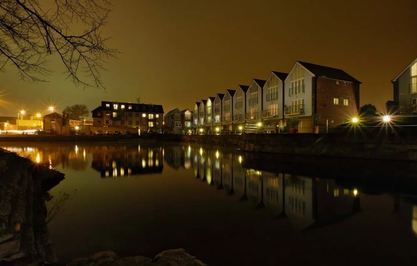 Photo wallpaper night, England, Chichester