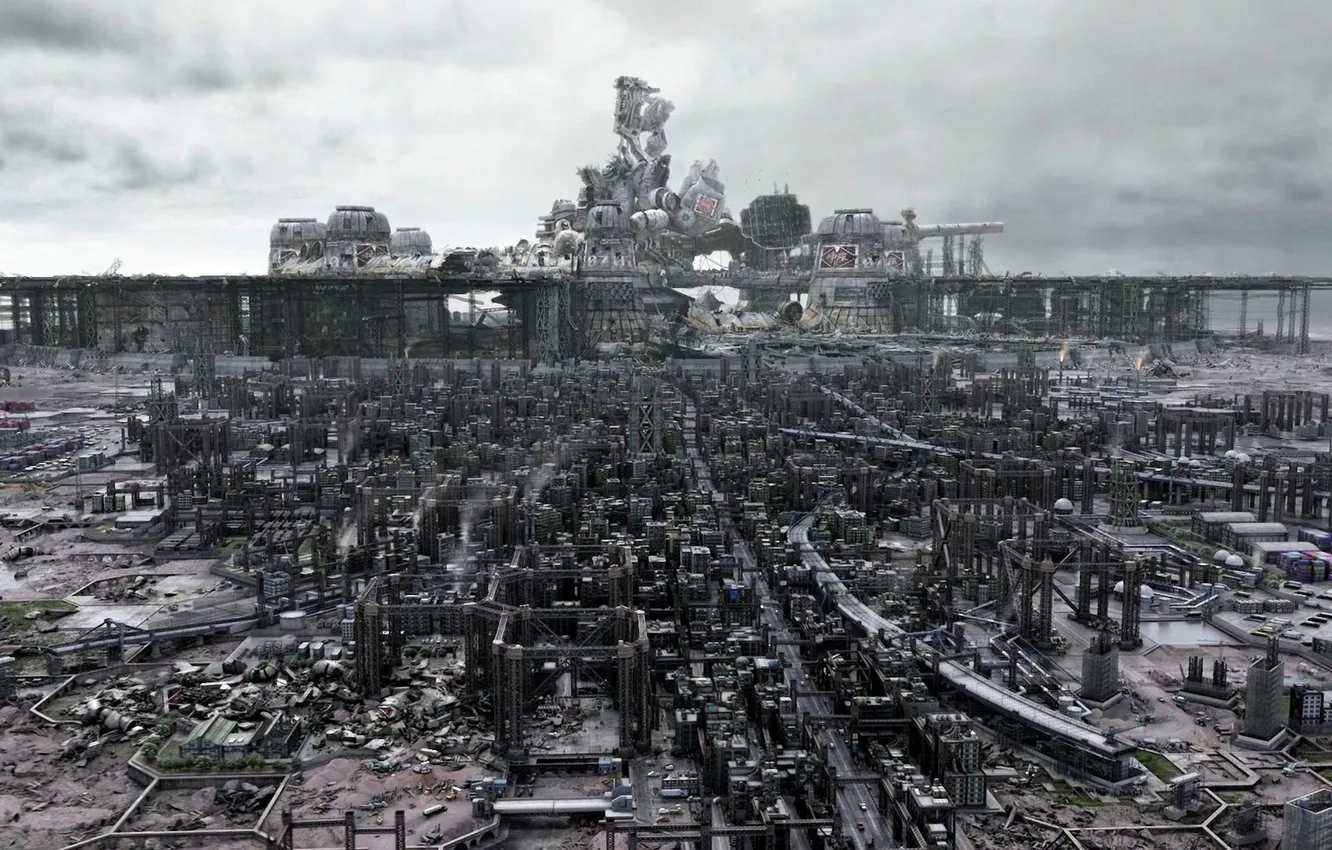 Photo wallpaper road, the city, garbage, home, dump, Industrial