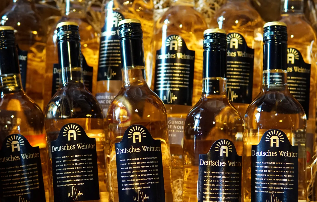 Photo wallpaper wine, bottle, alcohol, drink, box, a lot, German, styling