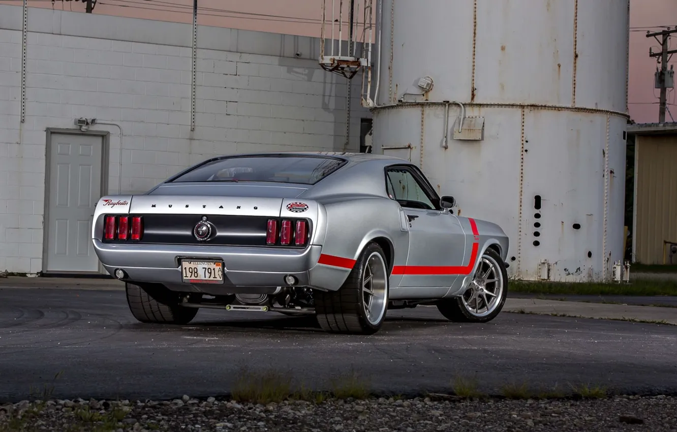 Photo wallpaper Mustang, Ford, Muscle, 1969, Silver