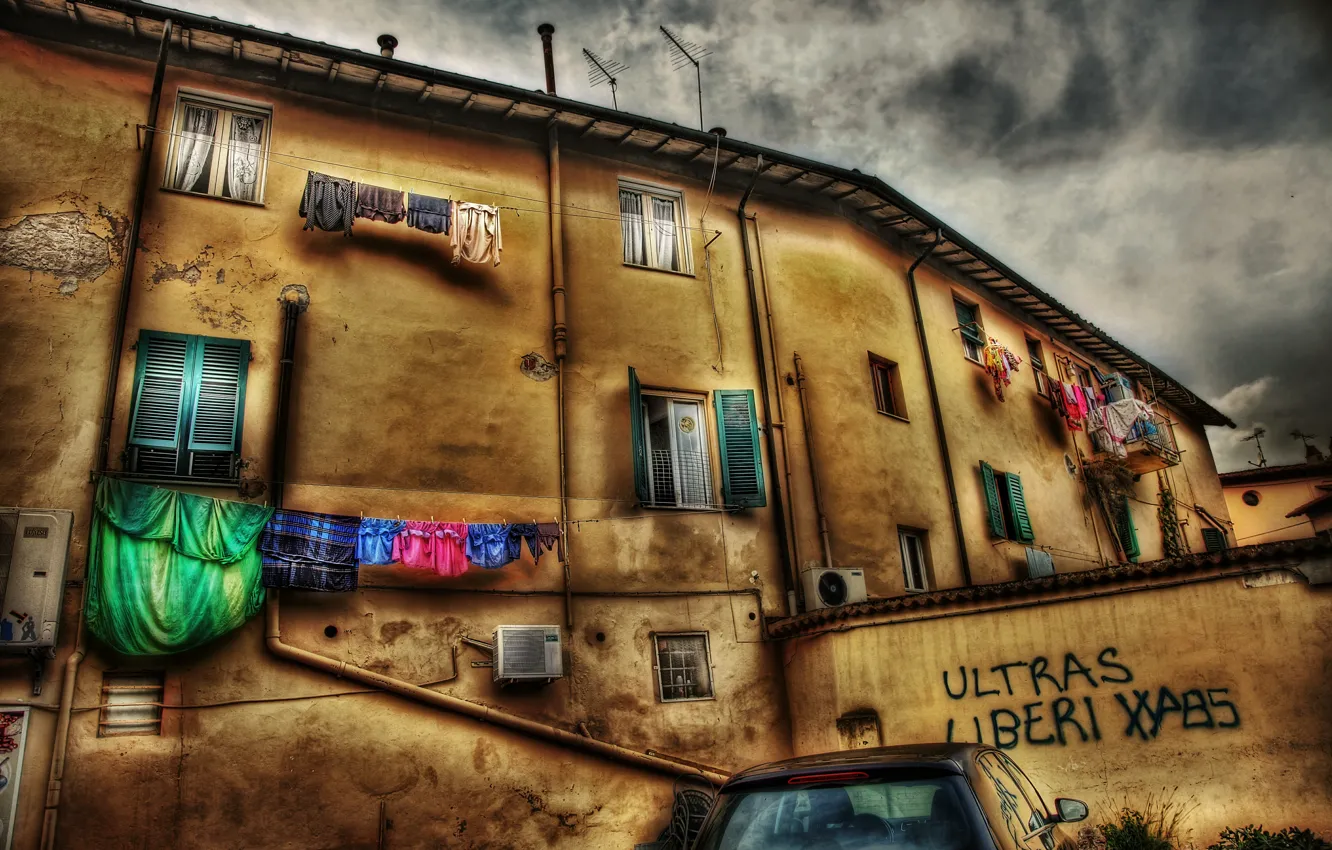 Photo wallpaper HDR, Home, Italy, Windows, The building, Italy, Italia, Town