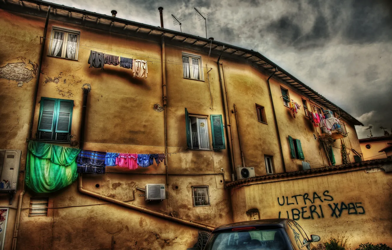Photo wallpaper building, HDR, home, window, Italy, Italy, Italia, Town