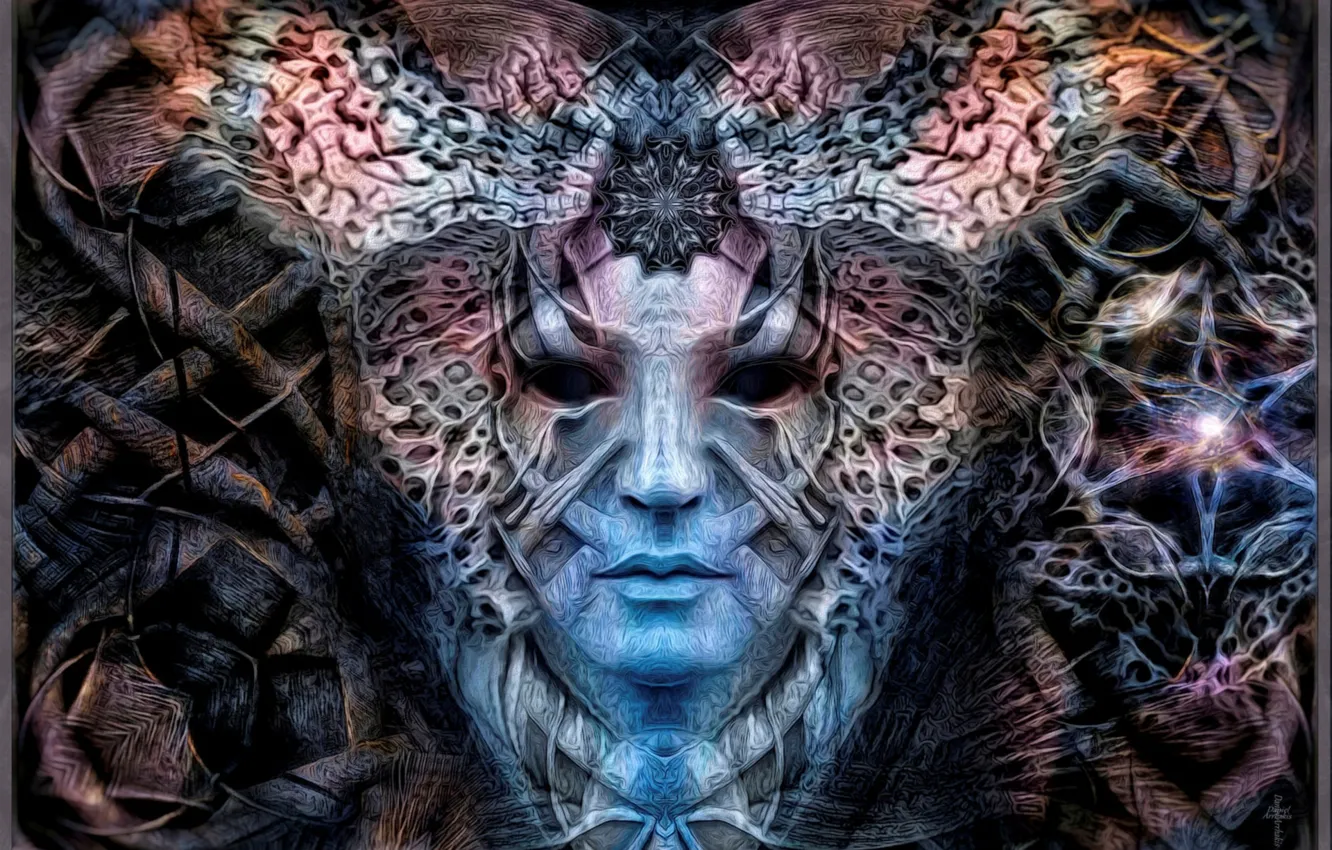 Photo wallpaper face, patterns, mystic
