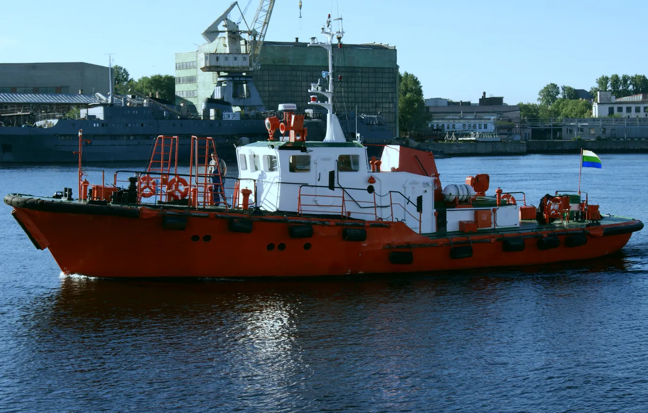 Photo wallpaper port, boat, a pilot