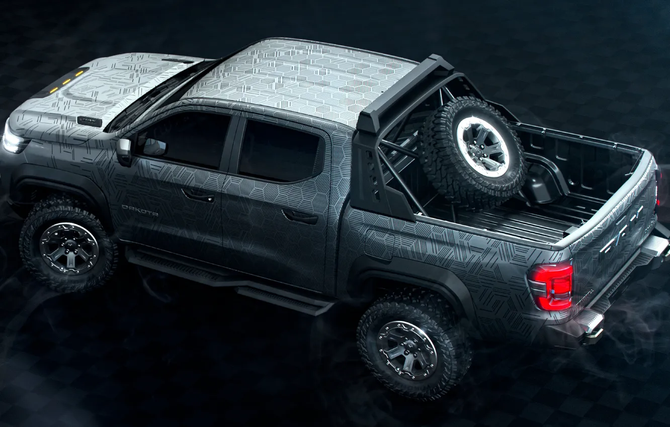 Photo wallpaper Concept, the concept car, pickup, pickup, the dark background, Ram, dark background, 2025