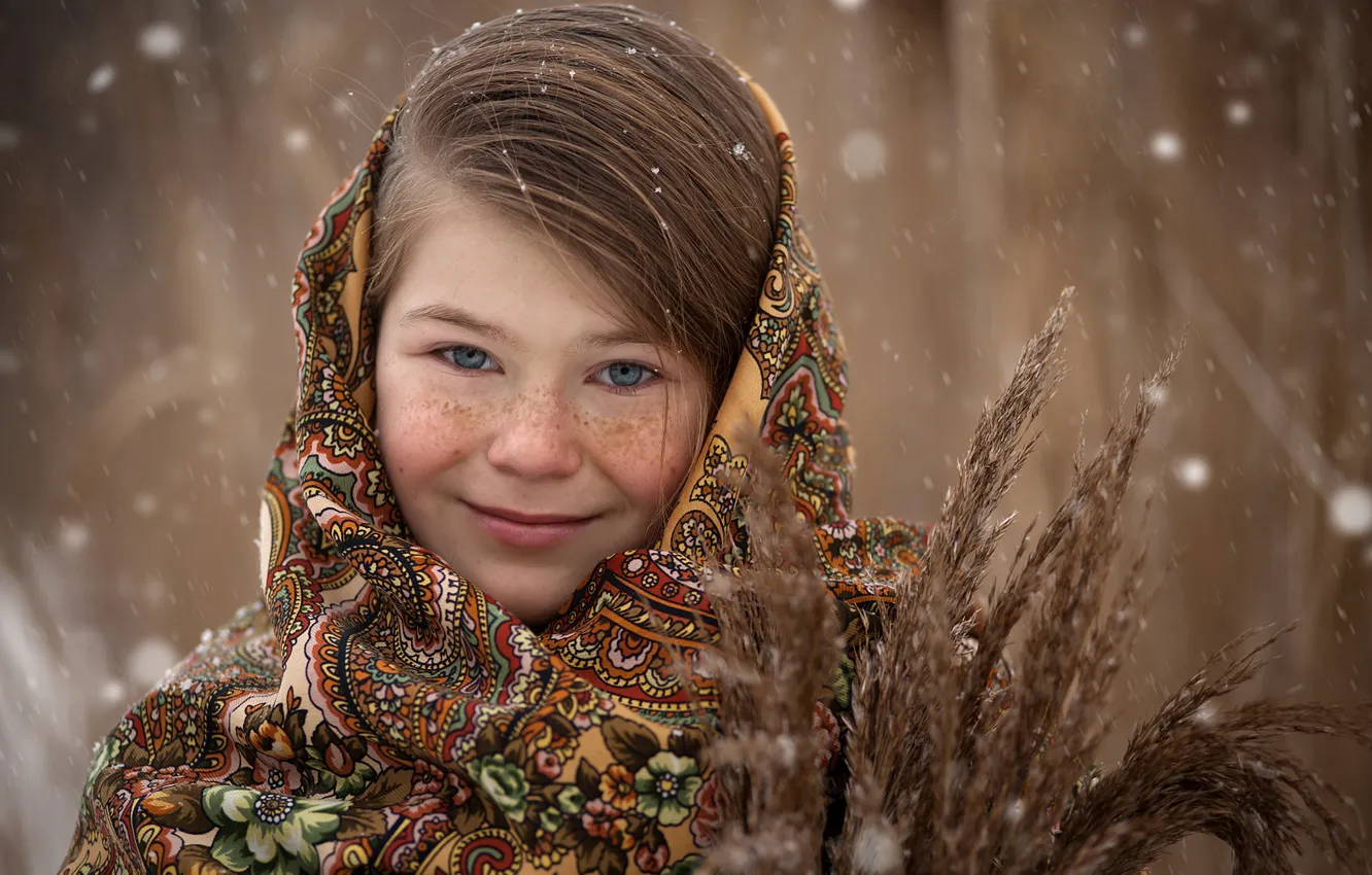 Photo wallpaper smile, girl, freckles, Russian beauty, Perventseva Elena