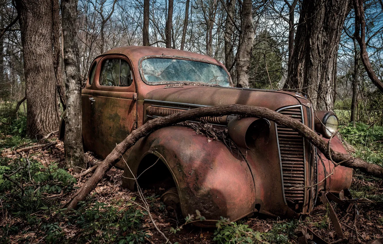 Photo wallpaper machine, scrap, 1937 Dodge Bros. Coupe