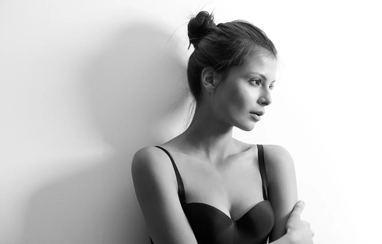 Photo wallpaper face, background, model, hair, Camila