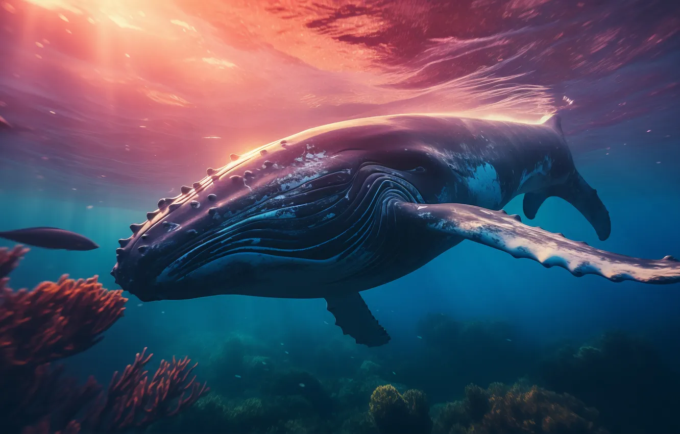 Photo wallpaper kit, underwater world, digital art, AI art, The Art of Artificial Intelligence, neural network