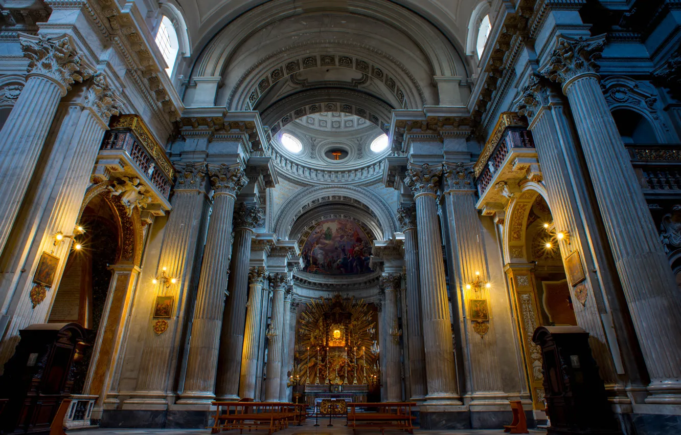 Photo wallpaper Rome, Italy, Church, Cathedral, religion, Basilica, Santa Maria in Campitelli