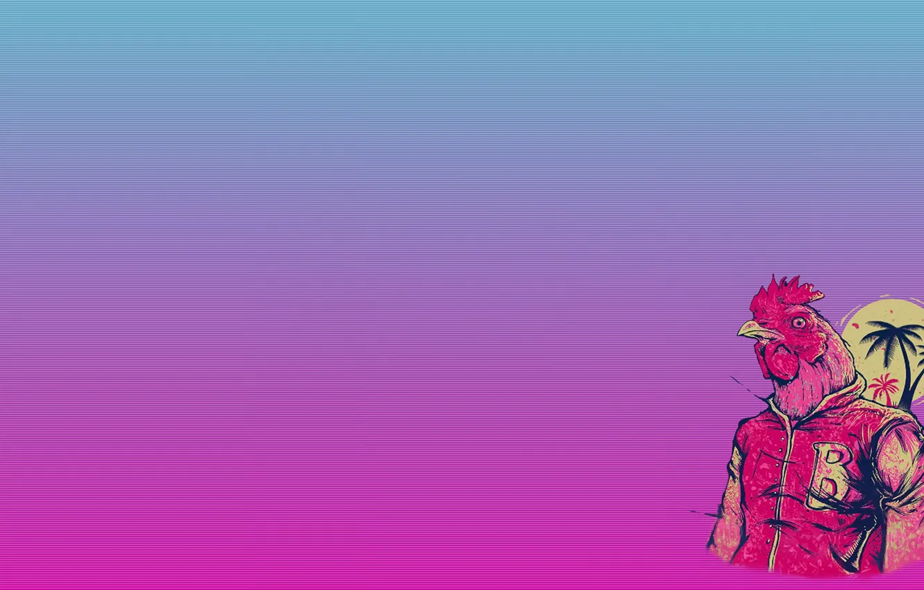 Photo wallpaper The game, Background, Cock, Art, Miami, Richard, Character, Hotline Miami