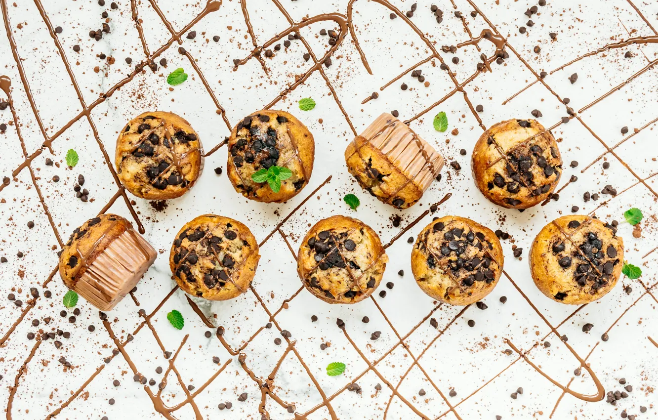 Photo wallpaper chocolate, cakes, cupcakes, Chocolate, muffin, muffins