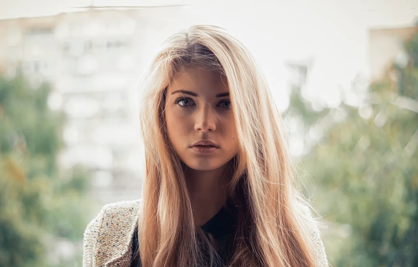 Photo wallpaper look, girl, sweetheart, blonde, long hair