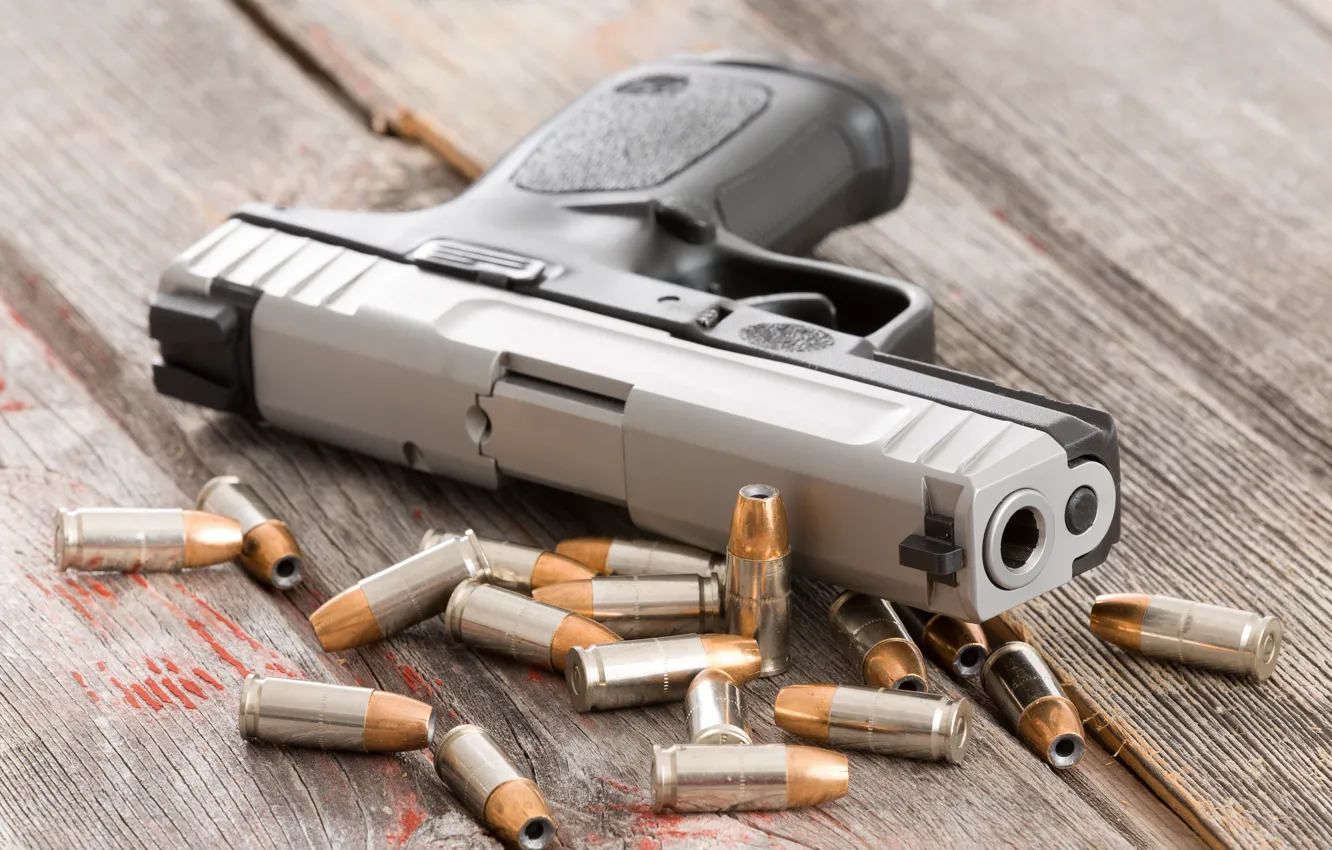 Photo wallpaper metal, gun, ammunition