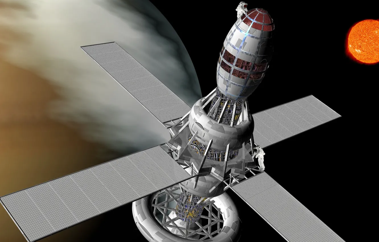 Photo wallpaper space, planet, station, space