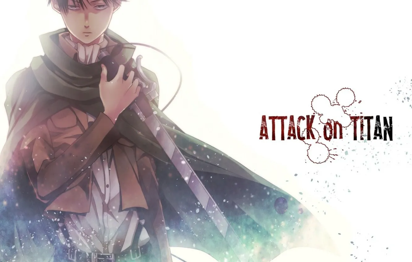 Photo wallpaper look, fire, sword, Attack on Titan, attack of the titans, Eren Jaeger, Eren