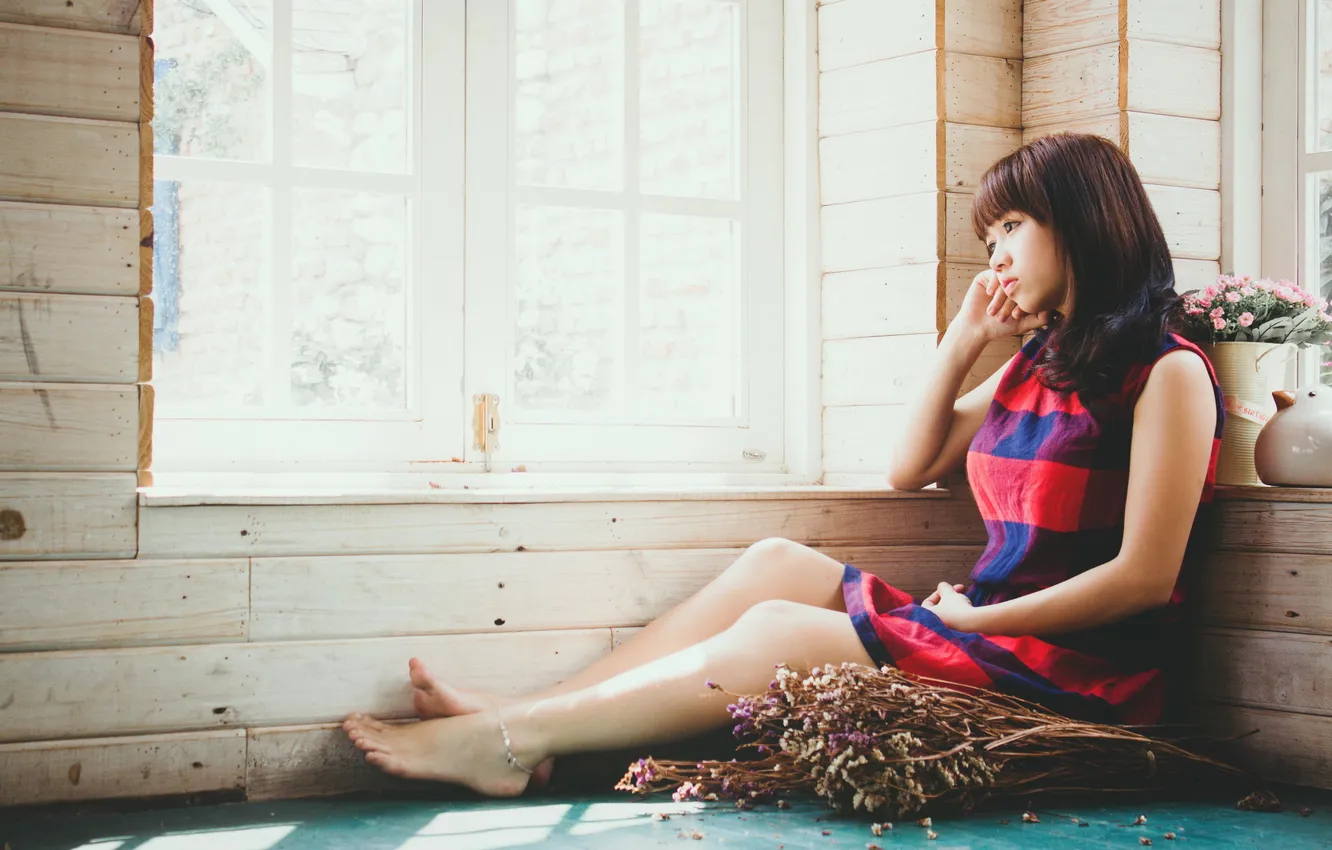 Photo wallpaper look, girl, Asian