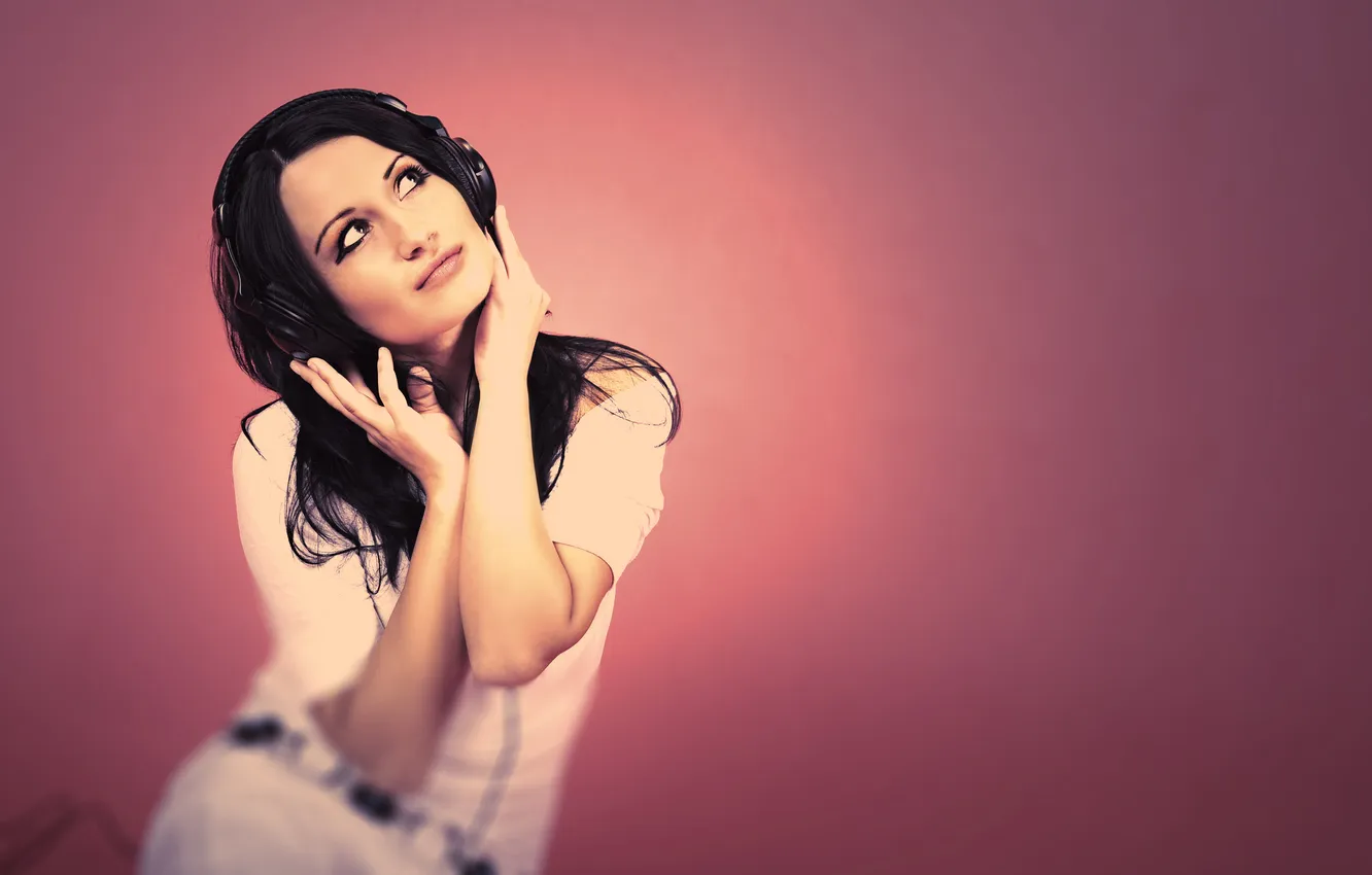 Photo wallpaper girl, style, music, headphones