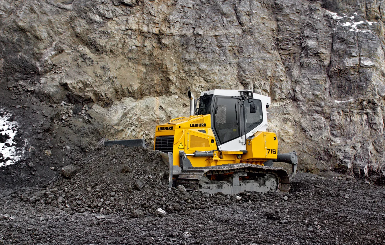 Photo wallpaper bulldozer, liebherr, excavator, 716, dozer