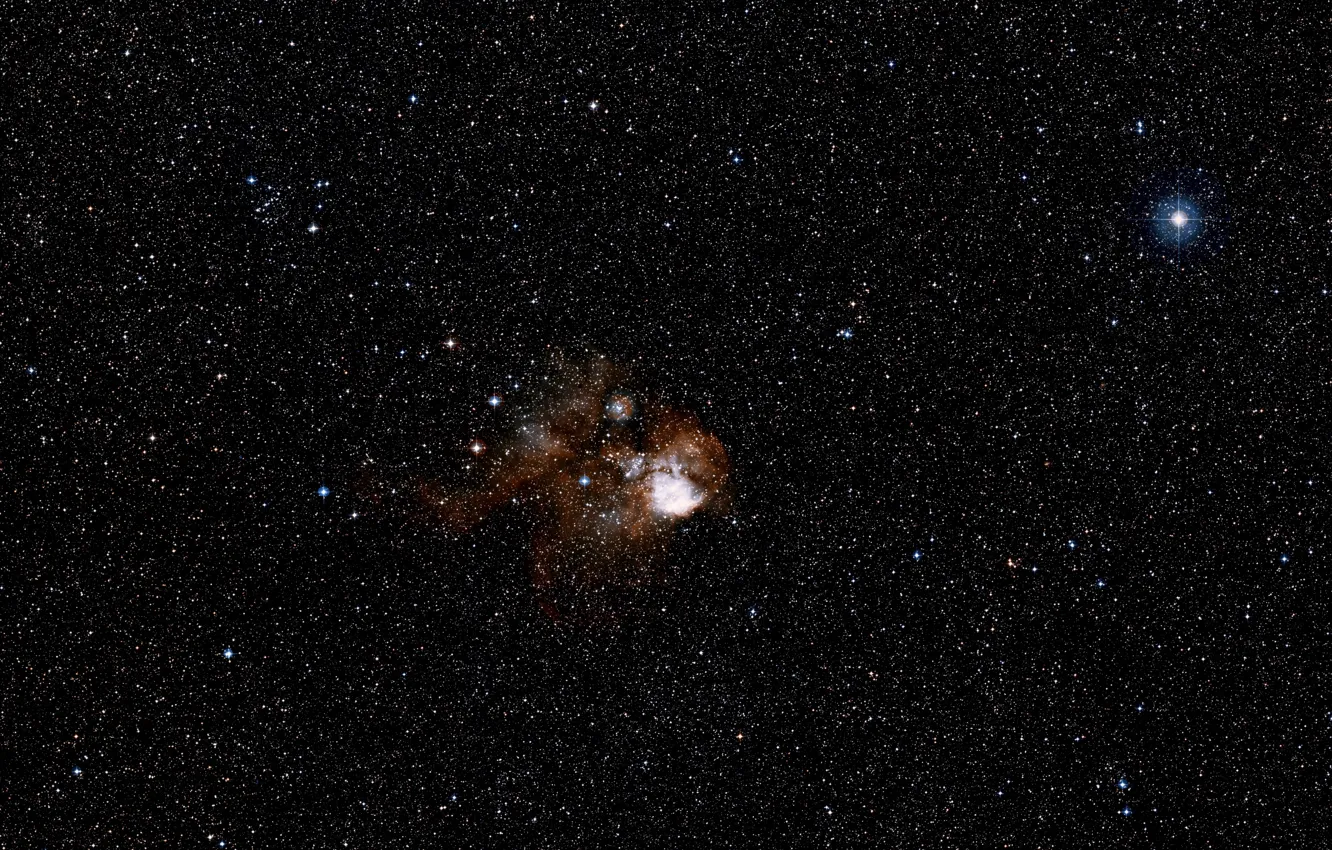Photo wallpaper Stars, Nebula, Digitized Sky Survey, DSS2, H II Region, Emission Nebula, NGC 2467, Constellation of …