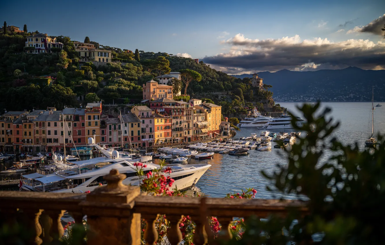 Photo wallpaper building, home, yachts, port, Italy, boats, Italy, harbour