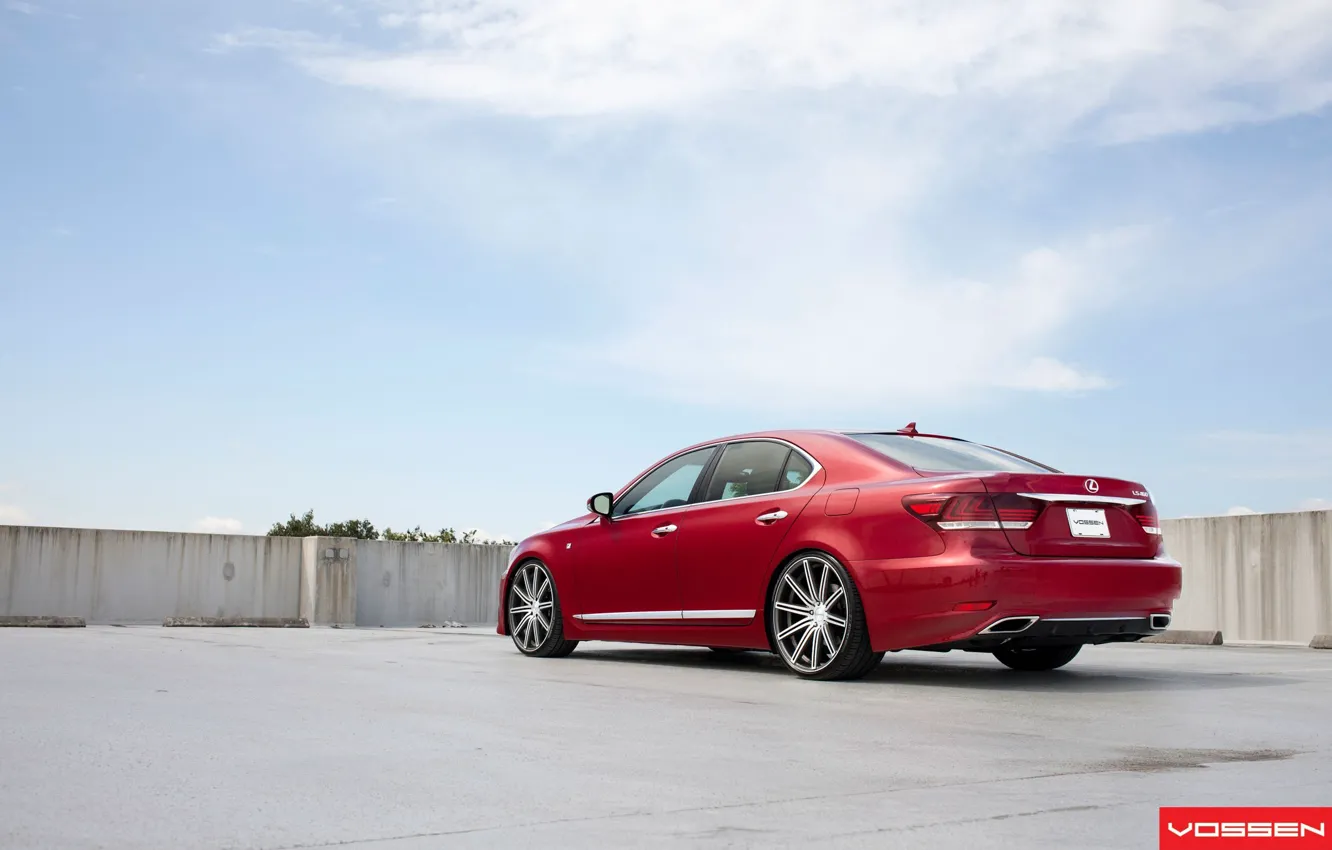 Photo wallpaper red, Vossen, Lexus LS460