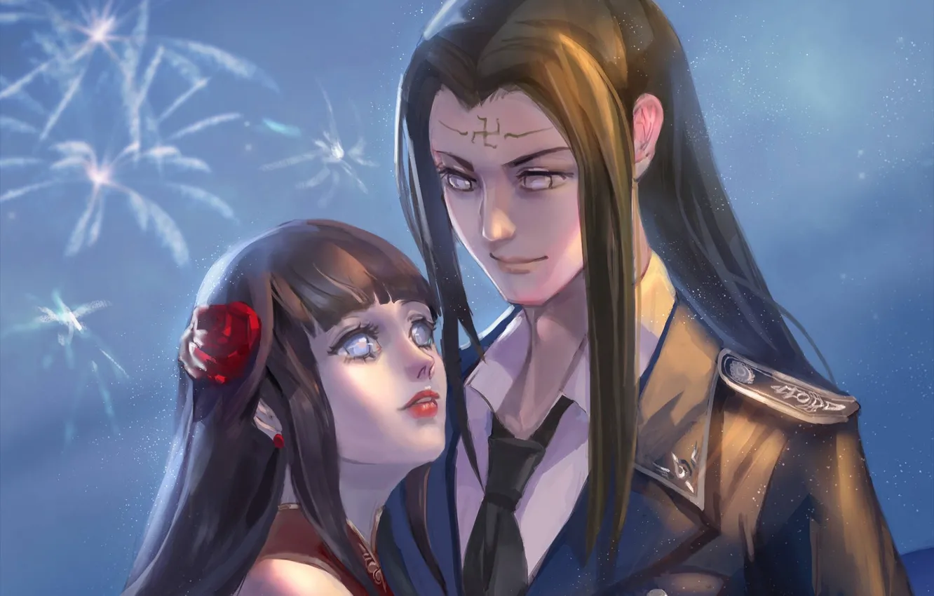 Photo wallpaper Naruto, fanart, Hyuuga Hinata, Hyuuga Neji, Pixiv, Hinata Hyuuga, Fanart From Pixiv, NARUTO: SHIPPŪDEN