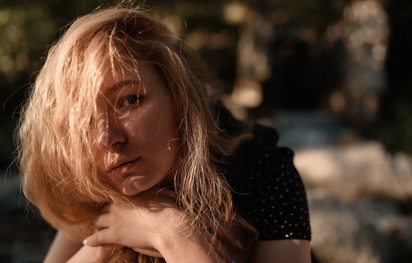 Photo wallpaper girl, freckles, Anastasia Kuznetsova