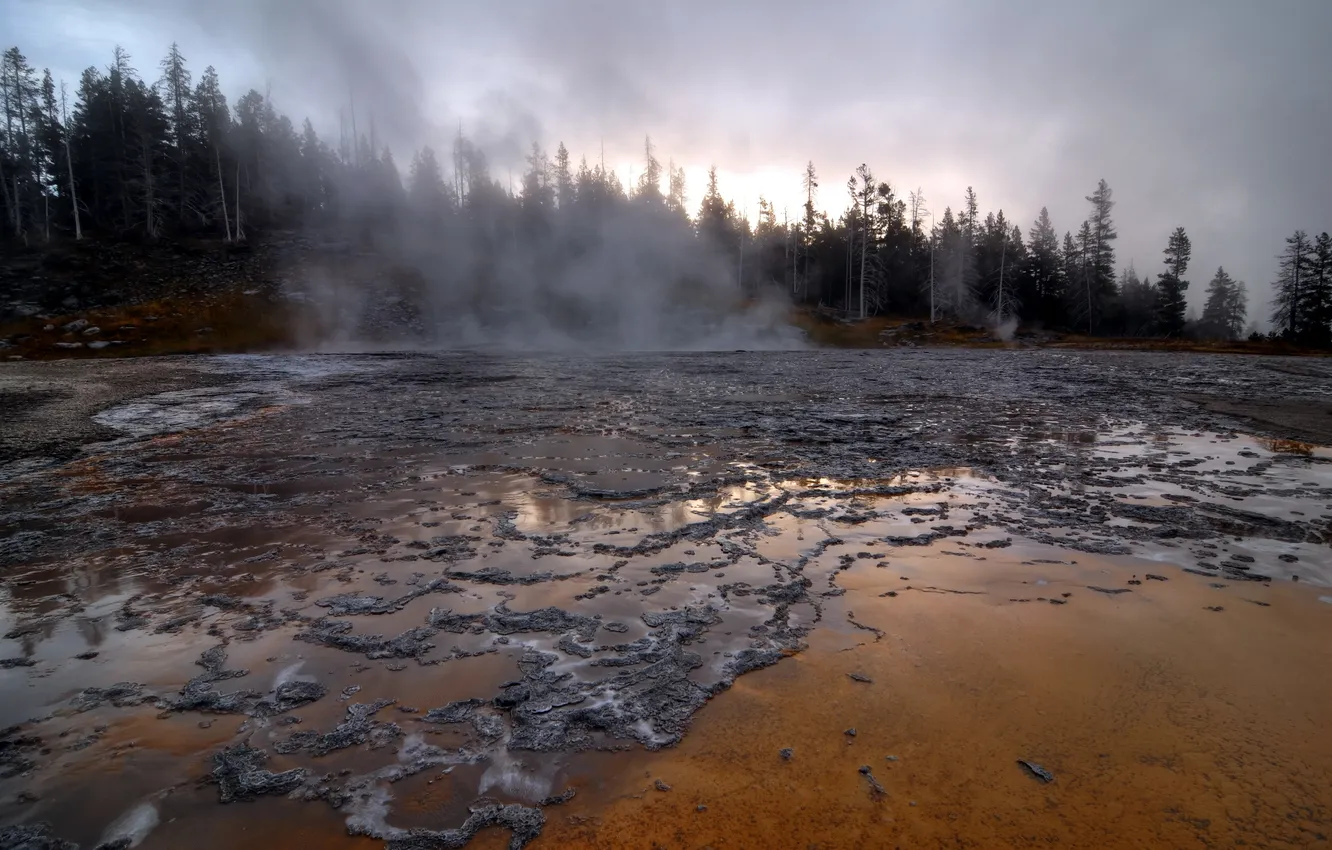 Wallpaper Old Faithful Geyser Basin, Nature, Yellowstone National Park ...