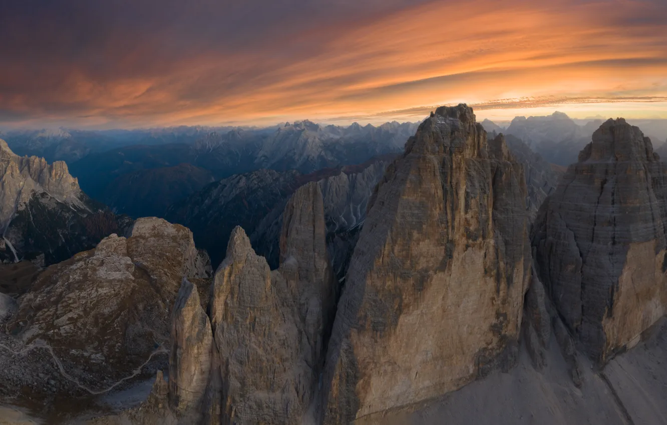 Photo wallpaper mountains, rocks, tops, The Dolomites