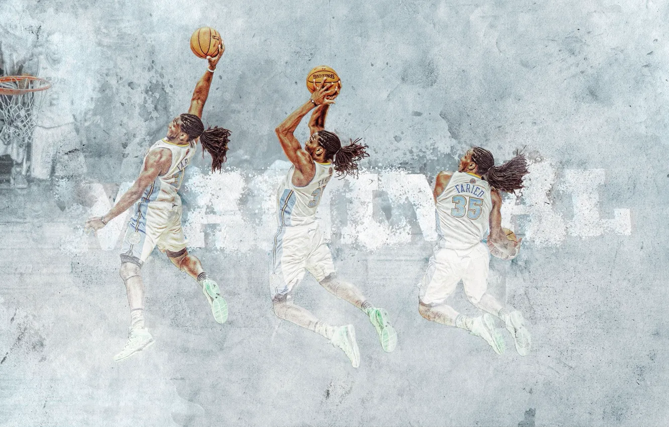 Photo wallpaper sport, Basketball, NBA, Denver Nuggets, Kenneth Farid, Kenneth Faried, The Denver Nuggets