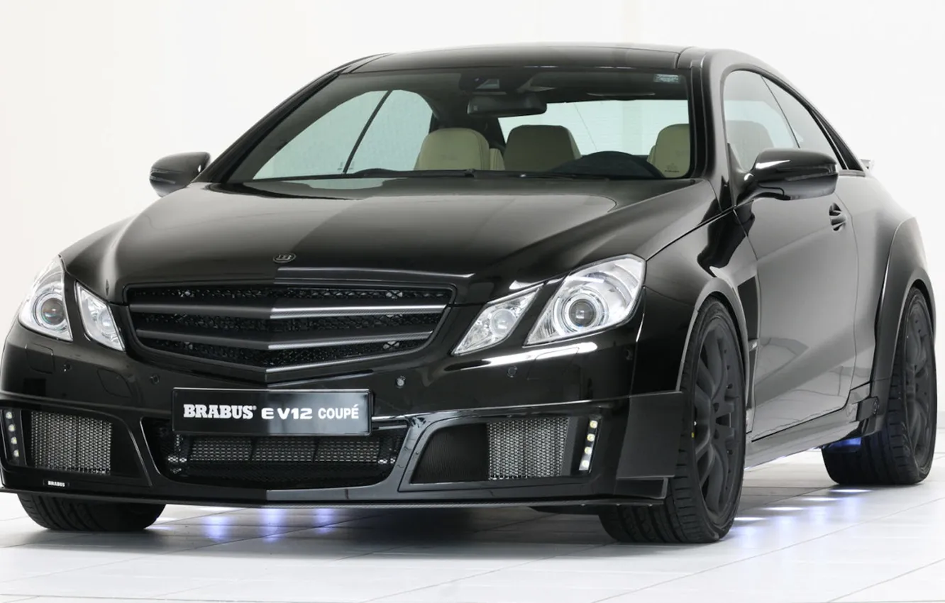 Photo wallpaper black, Mercedes, Brabus, Mercedes, Coupe, V12