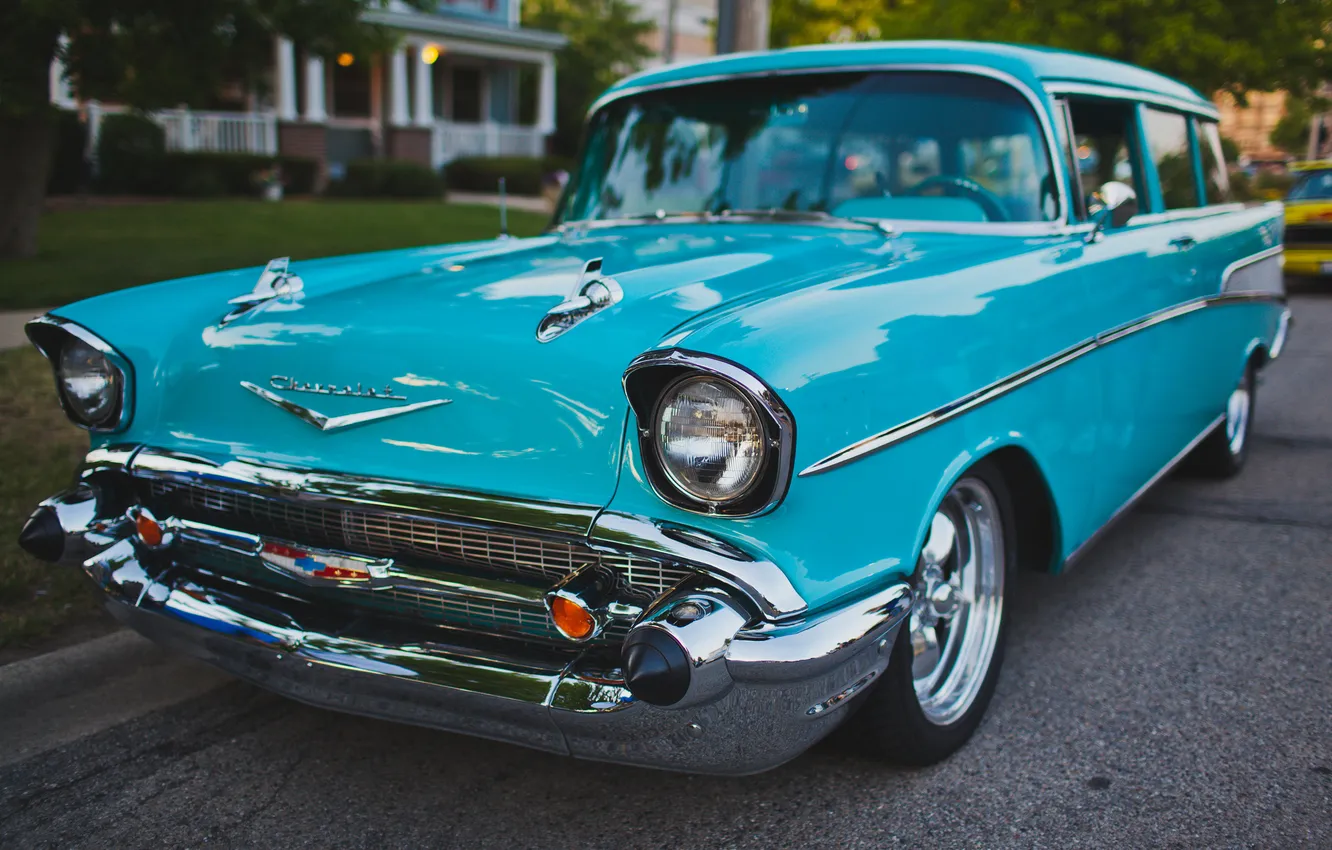 Photo wallpaper machine, Chevrolet, rarity, Chevy Nomad