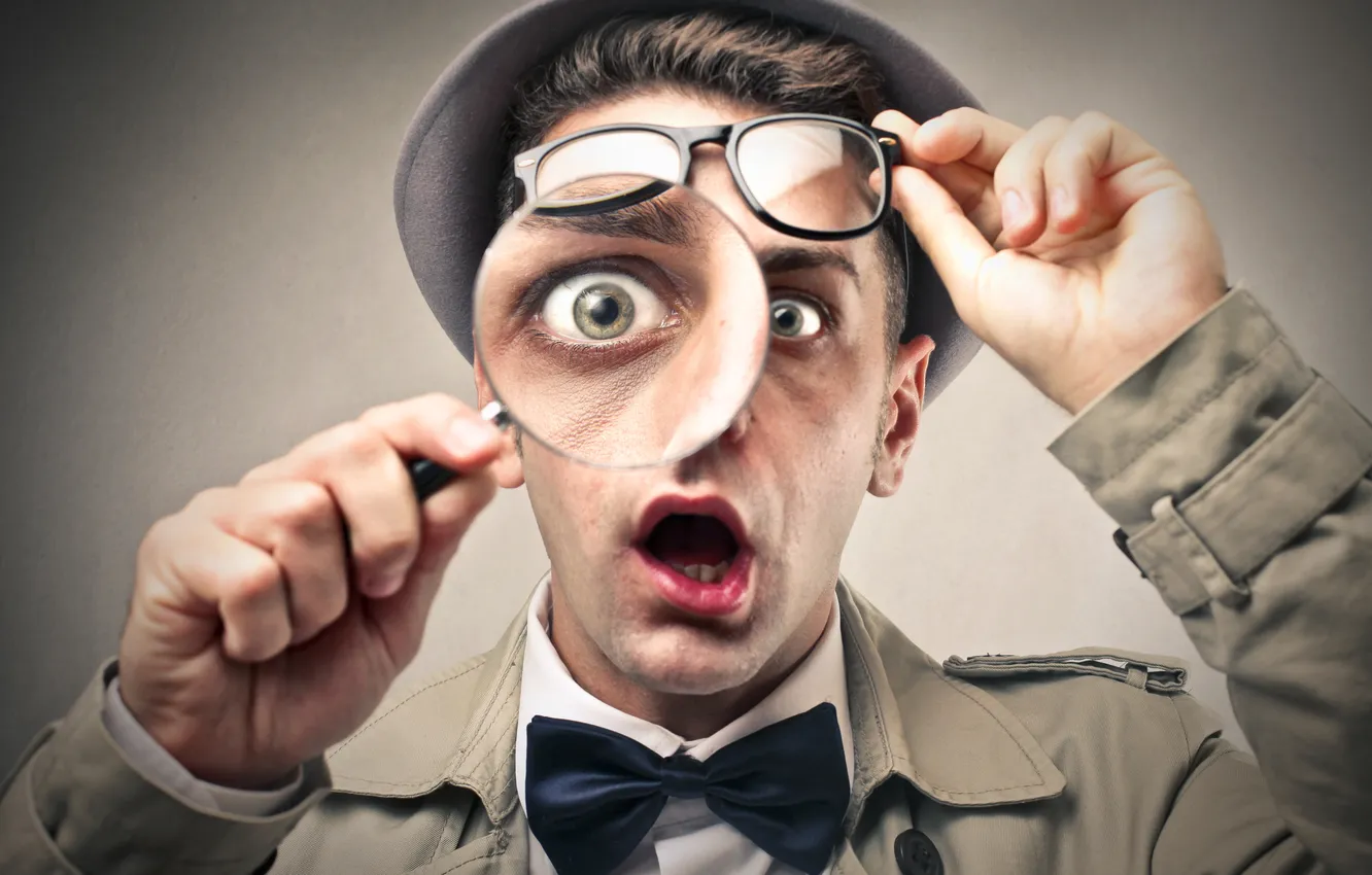 Photo wallpaper humor, bow, glasses, the investigator, funny, funny, bow, humor