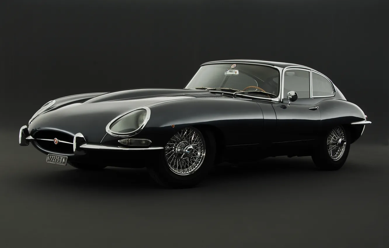 Photo wallpaper retro, sports car, jaguar, e-type