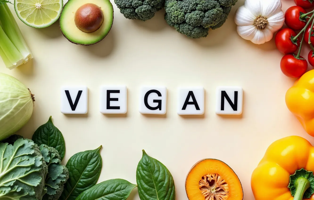 Photo wallpaper fruit, vegetables, AI art, vegetarianism