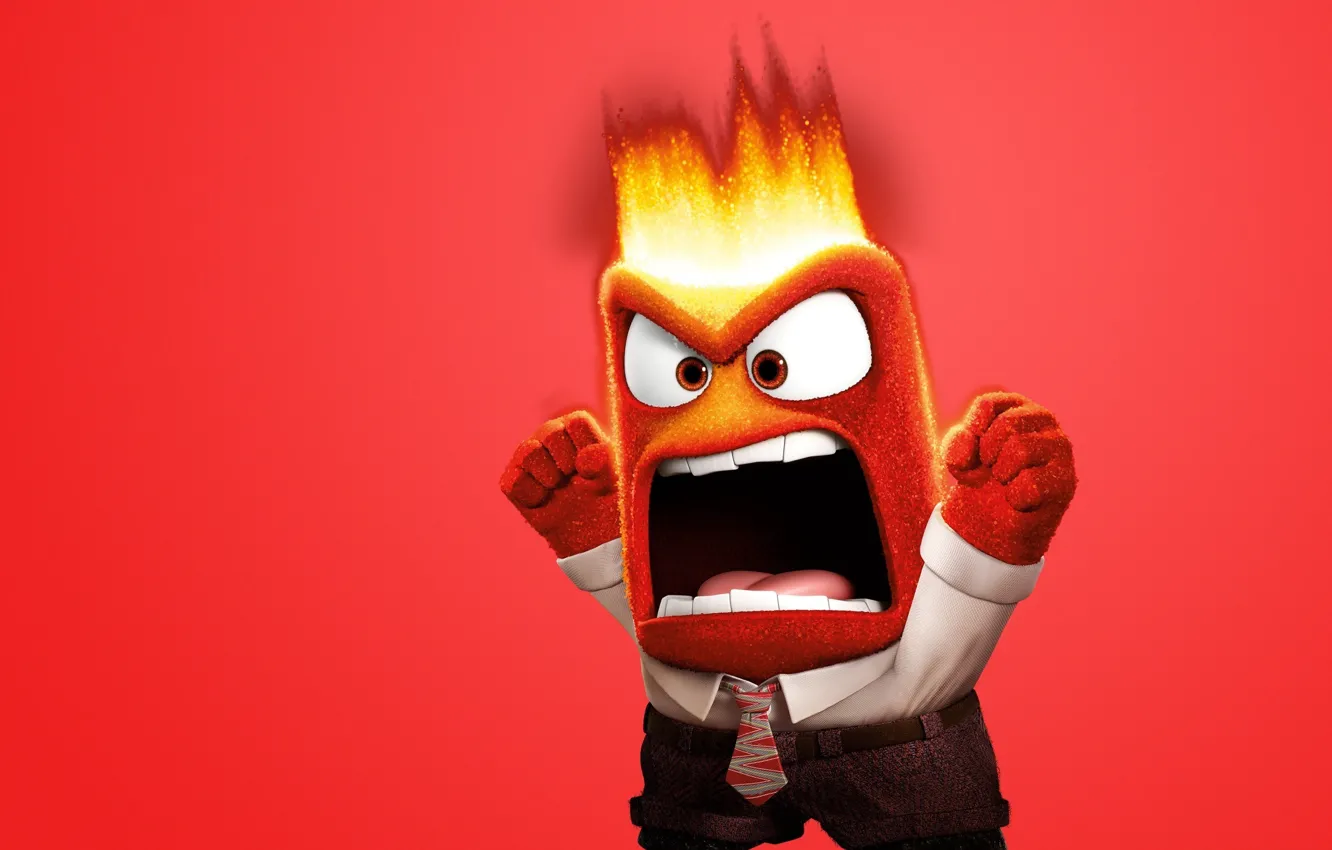 Photo wallpaper fire, flame, eyes, chibi, tongue, adventure, tie, mouth