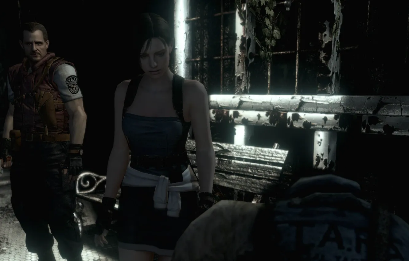 Photo wallpaper Jill Valentine, Barry Burton, Resident Evil HD REMASTER