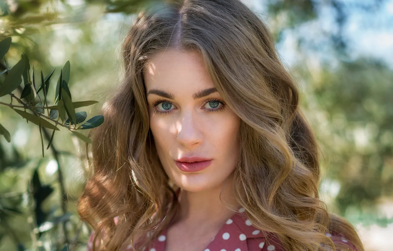 Photo wallpaper look, girl, nature, face, photo, model, portrait, makeup